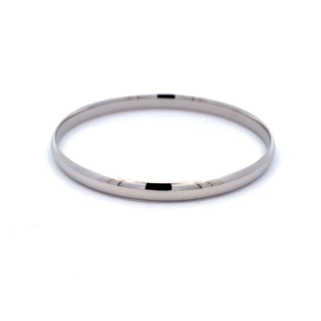 Parrys Jewellers 9ct White Gold 6mm Solid 63mm ID Comfort Fit Solid Bangle