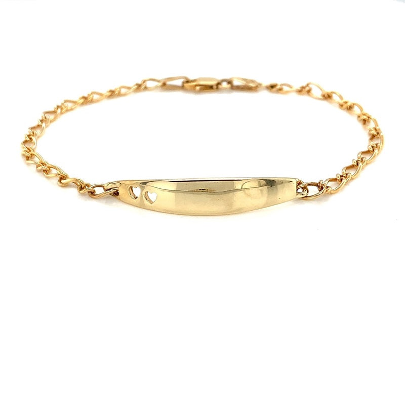 Parrys Jewellers 9ct 2 Cutout Heart ID plate Baby Bracelet