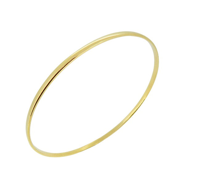 Parrys Jewellers 9ct Yellow Gold 3mm 63mm ID Comfort Fit Solid Bangle