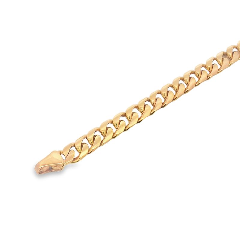 Parrys Jewellers 9ct Yellow Gold Diamond Cut Curb Bracelet 21cm