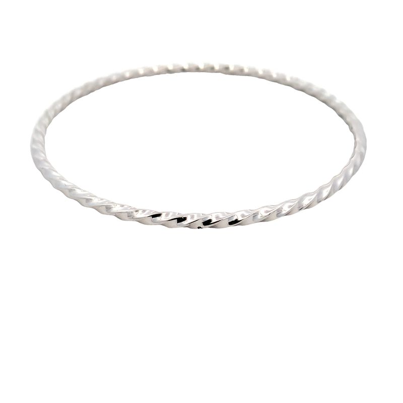 Parrys Jewellers 9CT WHITE GOLD TWIST BANGLE 63MM ID