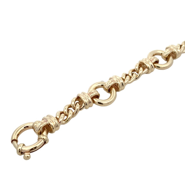 9ct Yellow Gold Circle and Link Bracelet 28gms