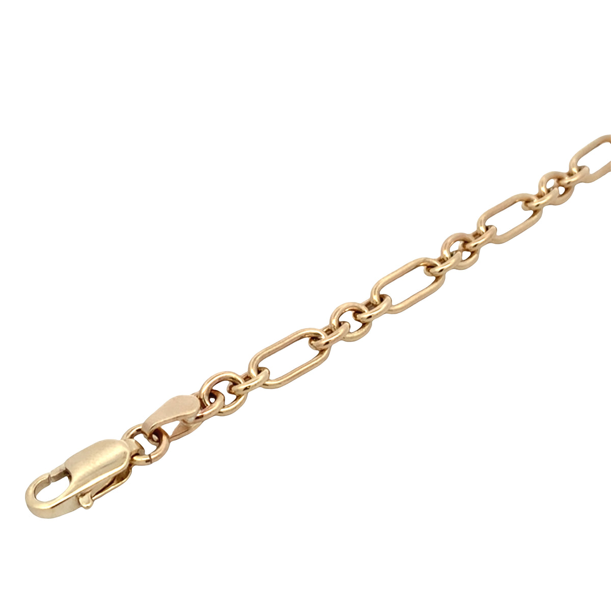 9ct Yellow Gold 3+1 Paper Link Bracelet