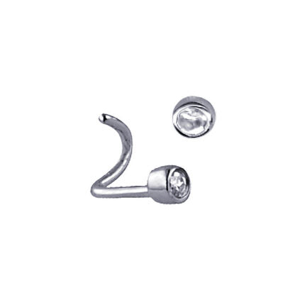 9ct White Gold Diamond Set Nose Stud