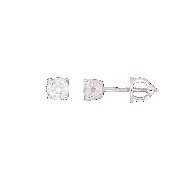 Parrys Jewellers 9ct White Gold Diamond Stud Earrings With Threaded Post And Butterflies TDW 0.30ct
