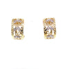 Parrys Jewellers 9ct Yellow Gold Patterned Diamond Set Huggie Earrings TDW 0.04ct