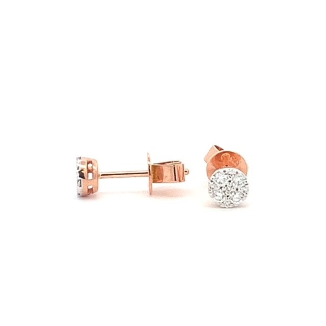 Parrys Jewellers 9ct Rose Gold Diamond Cluster Stud Earrings TDW 0.19ct