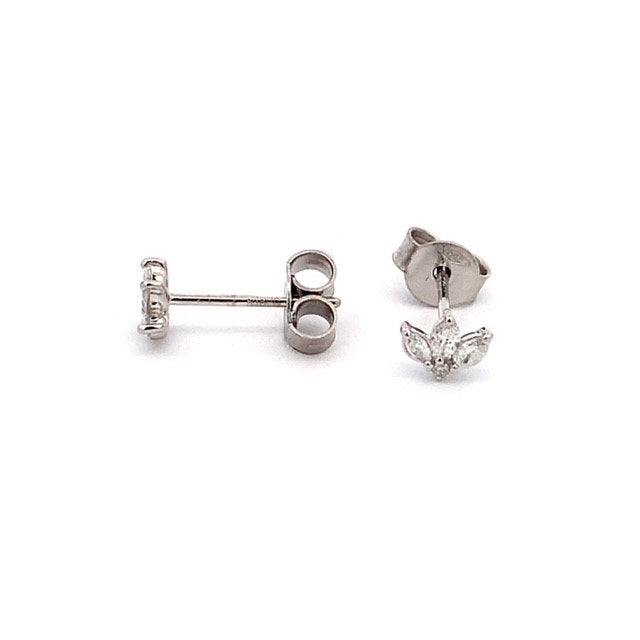 Parrys Jewellers 18ct White Gold Marquise Diamond Studs TDW 0.24ct