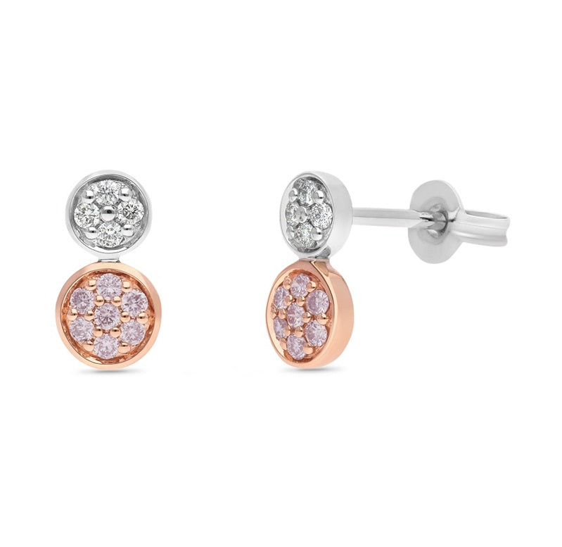 Parrys Jewellers 9ct White and Rose Gold Argyle Pink Diamond Studs