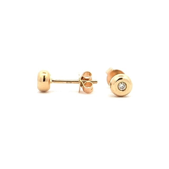 Parrys Jewellers 9ct Rose Gold Bezel Set Stud Earrings TDW 0.07ct