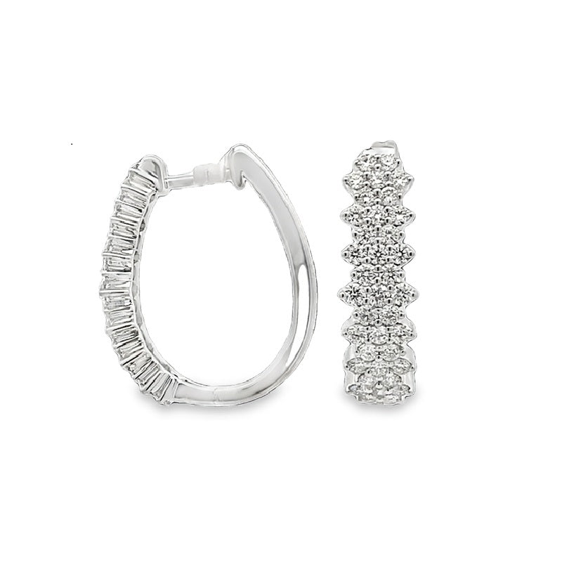 Parrys Jewellers 18ct White Gold 74rb=1.00ct GSI Diamond Set Huggies