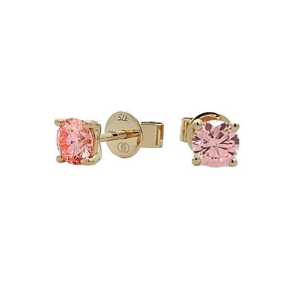 9ct Y/G Vivid Pink LGD Earrings