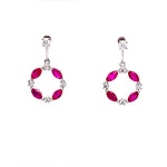 Parrys Jewellers 18ct White Gold 0.71ct Natural Ruby and Diamond Earrings 0.17ct TDW