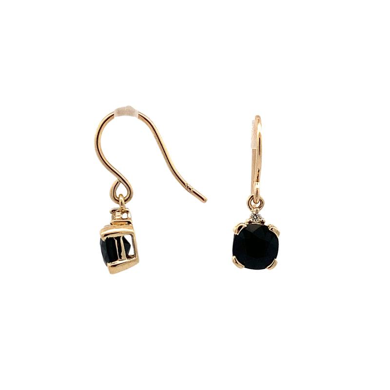 Parrys Jewellers 9ct Yellow Gold 1.54ct Natural Sapphire and Diamond Earrings