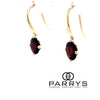Parrys Jewellers 9ct Yellow Gold Oval Garnet Drop Earrings