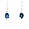Parrys Jewellers 9ct White Gold Oval London Blue Topaz Drop Earrings