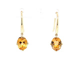 Parrys Jewellers 9ct Yellow Gold Oval Citrine Drop Earrings