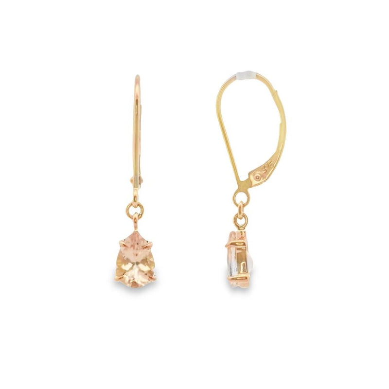 Parrys Jewellers 9ct Rose Gold 7x5mm Pear Morganite Drop Earrings