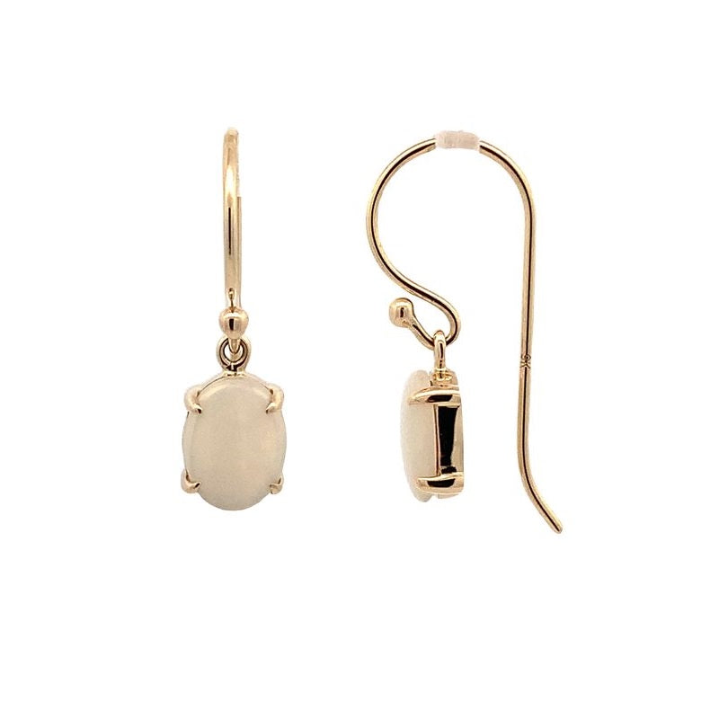 Parrys Jewellers 9ct Yellow Gold 6x8mm Coober Pedy Solid Opal Drops