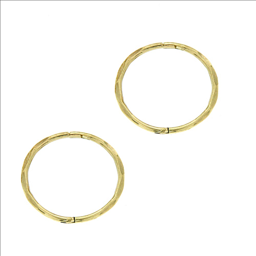 Parrys Jewellers 14mm 9ct Yellow Gold Facet Sleepers