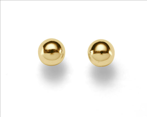 Parrys Jewellers 9ct Yellow Gold Polished Ball Studs 4mm