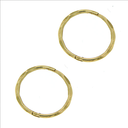 Parrys Jewellers 12mm 9ct Yellow Gold Facet Sleepers