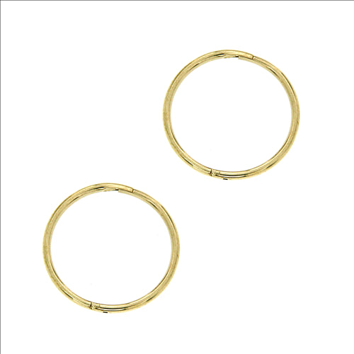 Parrys Jewellers 14mm 9ct Yellow Gold Plain Sleepers