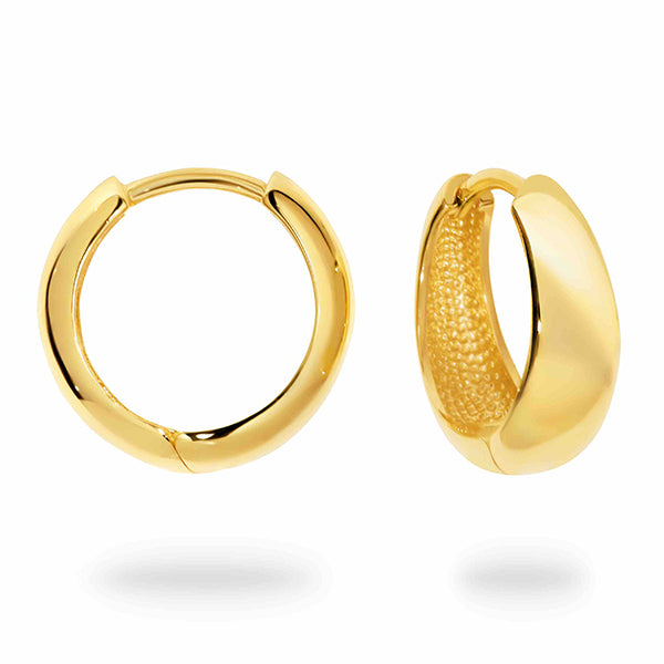 9ct Yellow Gold Small Tapered Huggie Earrings