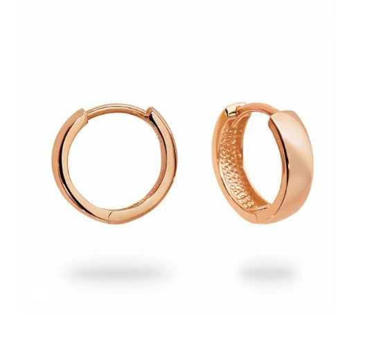 Parrys Jewellers 9ct Rose Gold Round Profile Polished Huggie Earrings