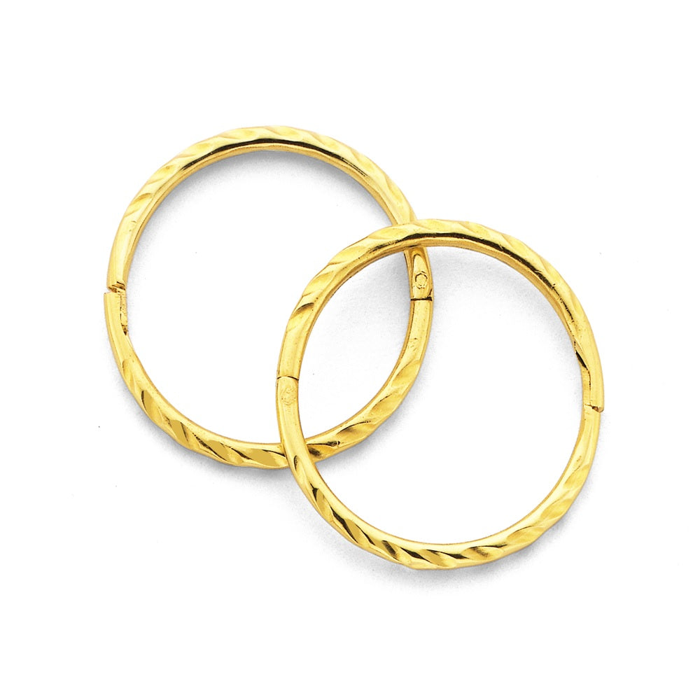 Parrys Jewellers 8mm 9ct Yellow Gold Twist Sleepers