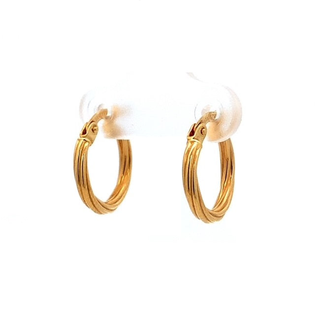 Parrys Jewellers 18ct Yellow Gold Small Twist Hoops