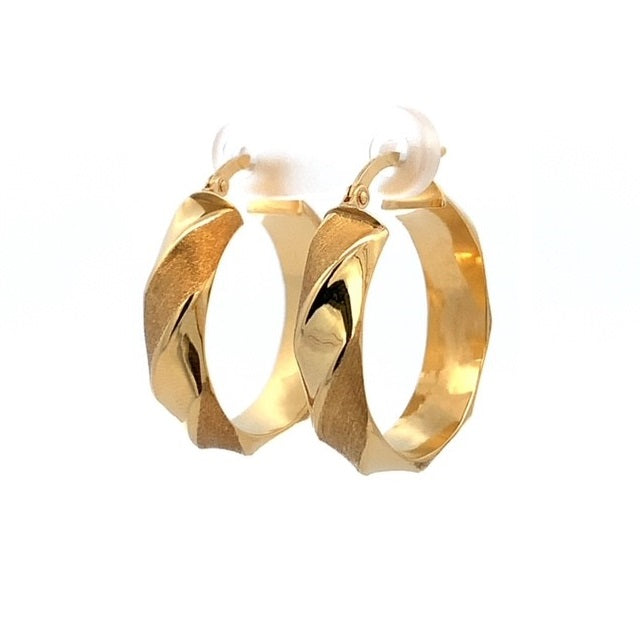 Parrys Jewellers 18ct Yellow Gold Large Twist 26mm Hoops