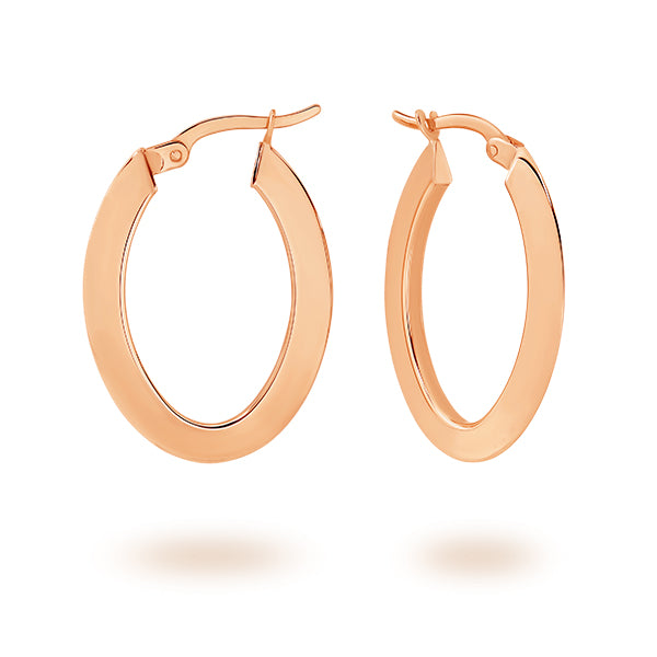 Parrys Jewellers 9ct Rose Gold Knife Edge Tube Hoop Earrings