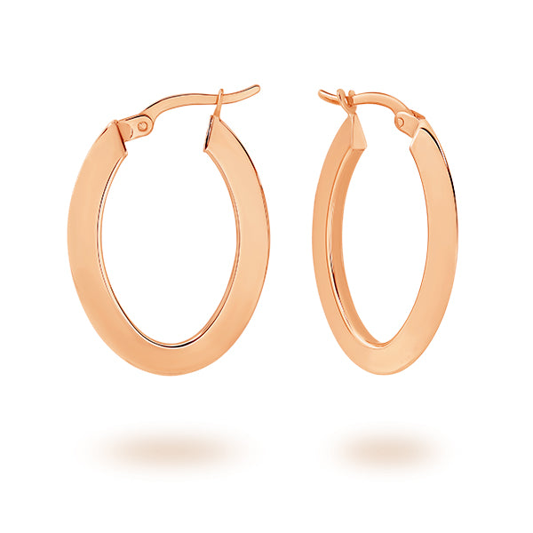 Parrys Jewellers 9ct Rose Gold Flat Tube Hoops