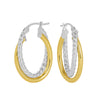Parrys Jewellers 9ct Yellow and White Gold Oval Double Tube Hoops