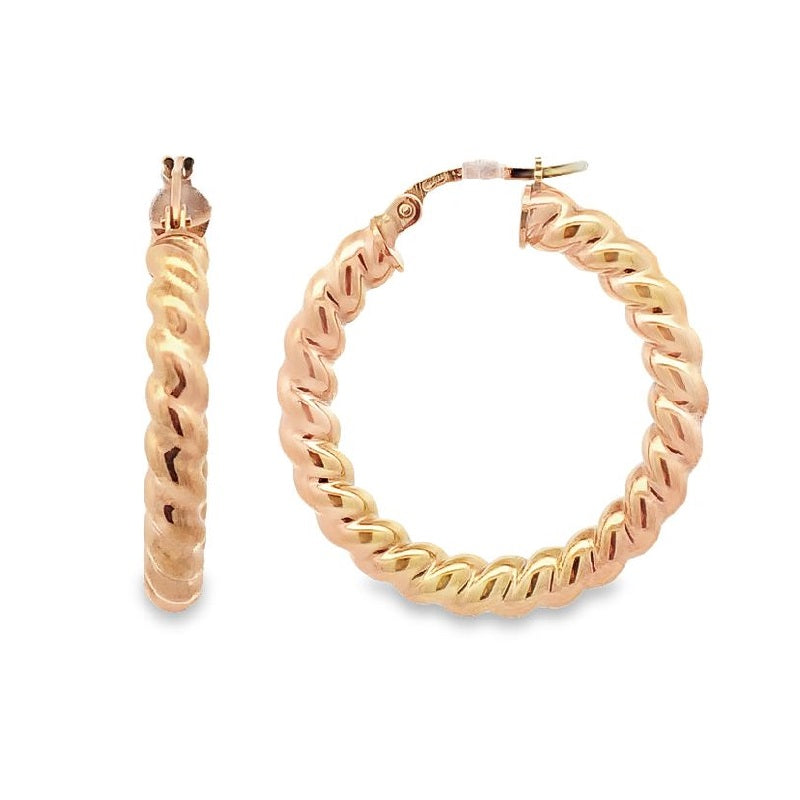 Parrys Jewellers 9ct Yellow Gold Fancy Twist Hoop