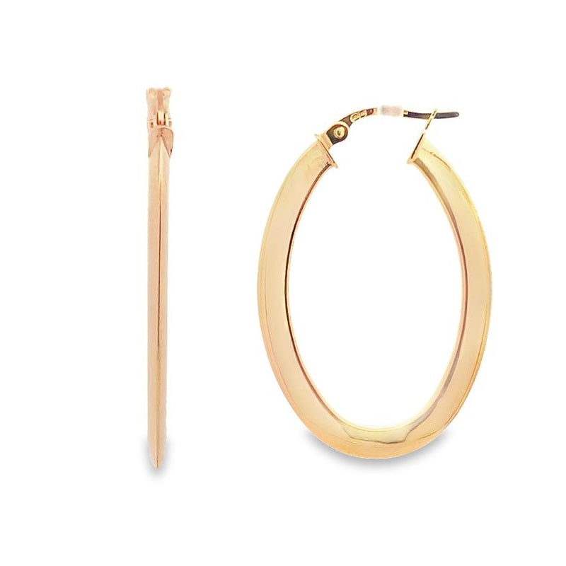 Parrys Jewellers 9ct Yellow Gold Flat Profile Ovel Hoop