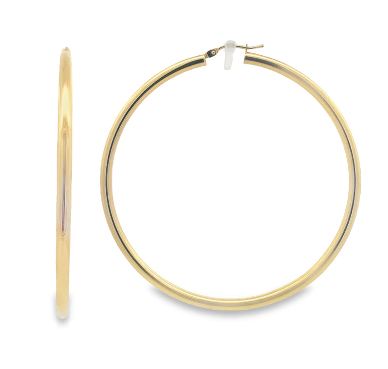 Parrys Jewellers 14ct Yellow Gold Plain Tube Hoops