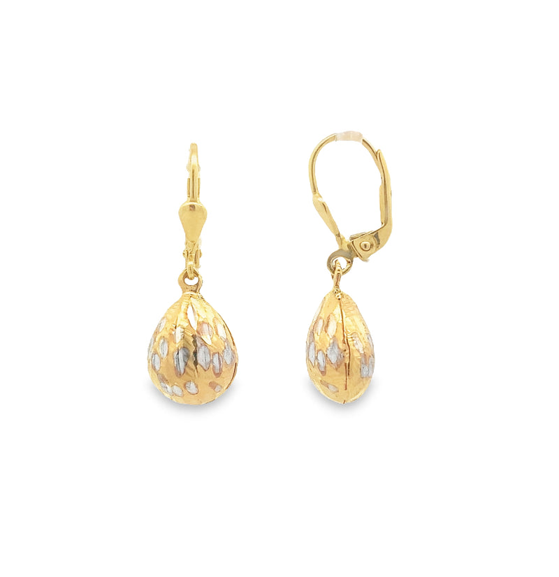 Parrys Jewellers 14ct Yellow Gold Faceted Drop On Continental Fittings