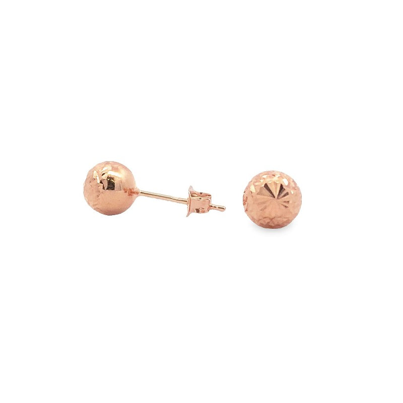 Parrys Jewellers 14ct Rose Gold 7mm Faceted Ball Studs