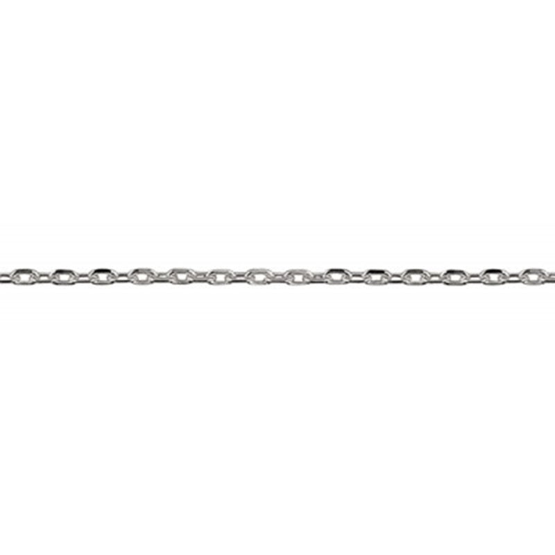 9ct White Gold Diamond Cut Cable Chain 45cm