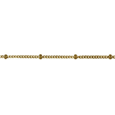 9ct Yellow Gold Italian Diamond Cut Curb/Ball 45cm Chain
