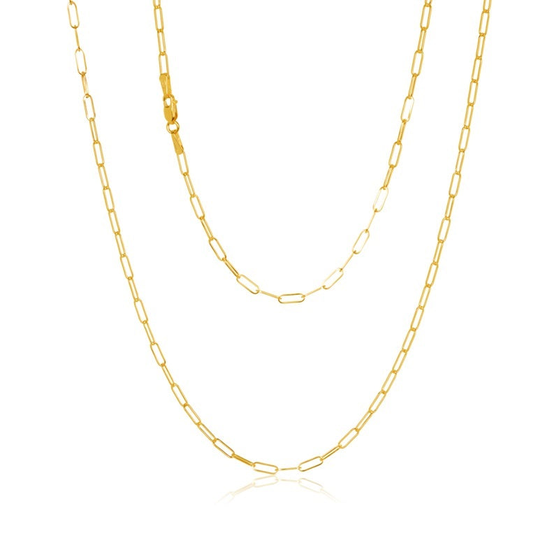 Parrys Jewellers 9ct Yellow Gold Paperclip Link Chain 45cm