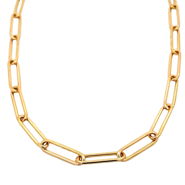 9ct Yellow Gold Paperclip Link 45cm Chain