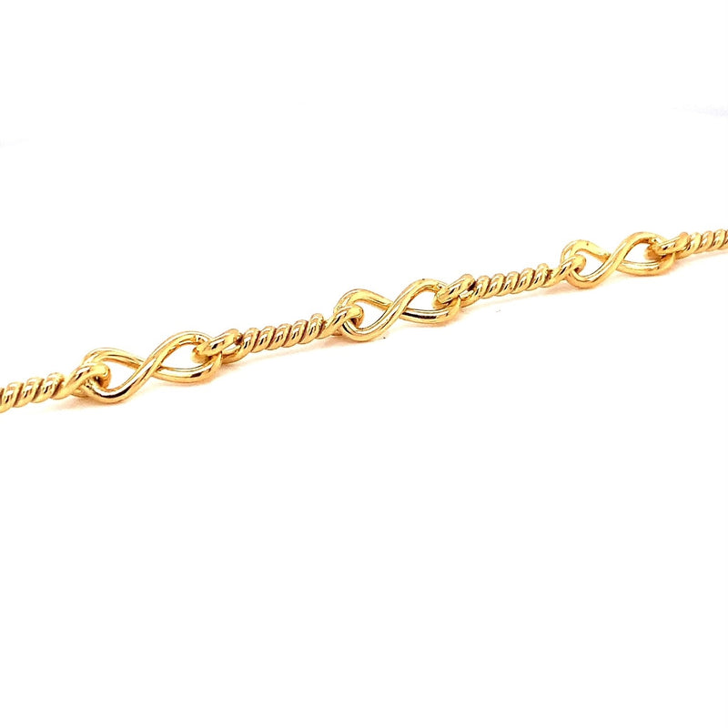 Parrys Jewellers 9ct Yellow Gold Twist and Infinity Link 50cm Chain