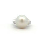 Ikecho Sterling Silver Broome South Sea 13mm Button Pearl Ring