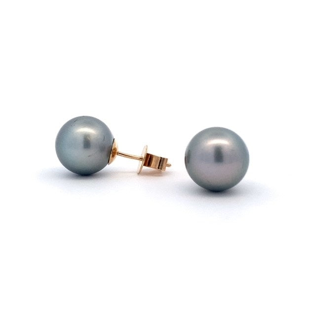 Parrys Jewellers 9ct Yellow Gold 10mm Silver South Sea Pearl Stud Earrings