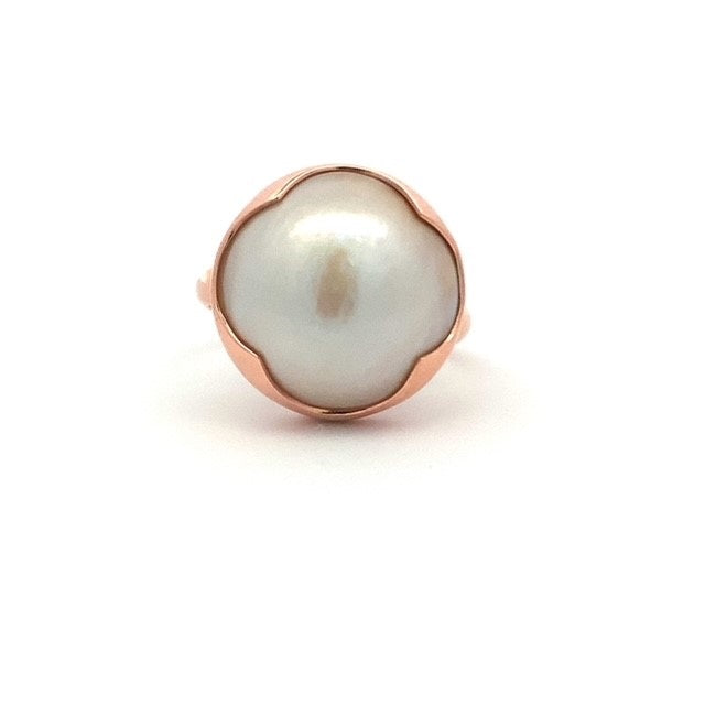 Parrys Jewellers 9ct Rose Gold 14mm Mabe Pearl Ring