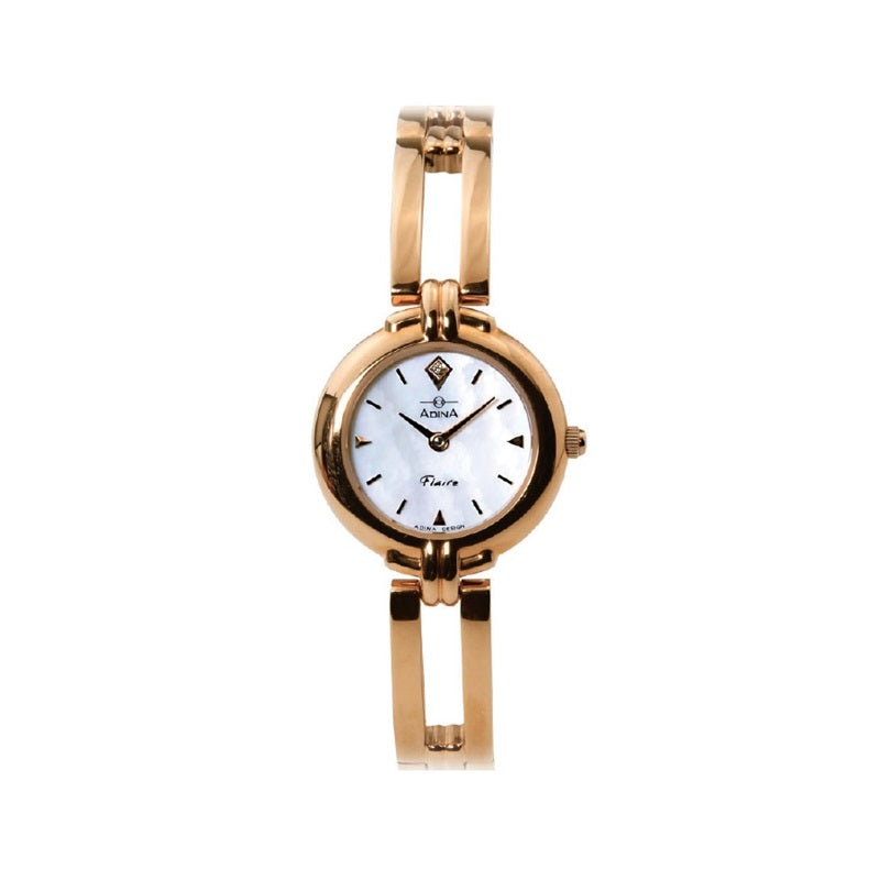 Adina Ladies Flaire Dress Watch Rose Plate Mother Of Pearl Index Dial - NK98 R0XB