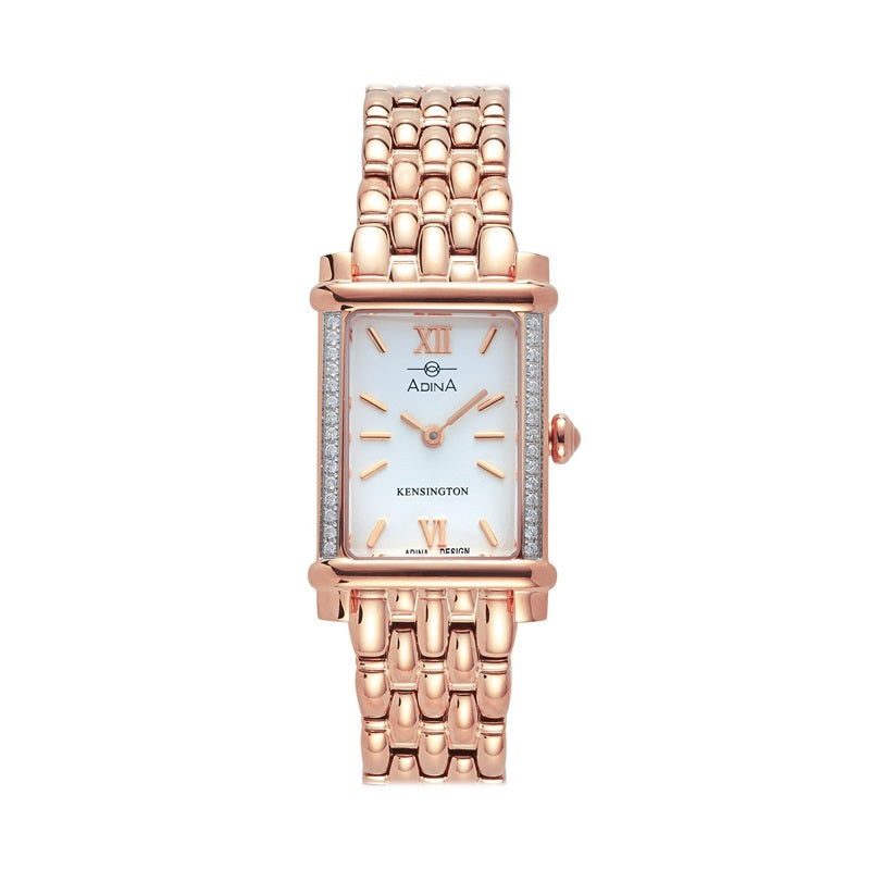 Adina Ladies Kensington Diamond Set Dress Watch Rose Plate White Dial - CT131R1XB